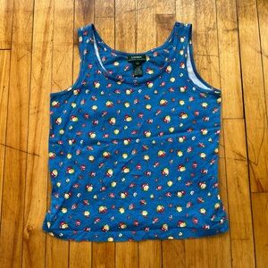 Lauren Ralph Lauren Blue Floral Sleeveless Shirt Women’s Large